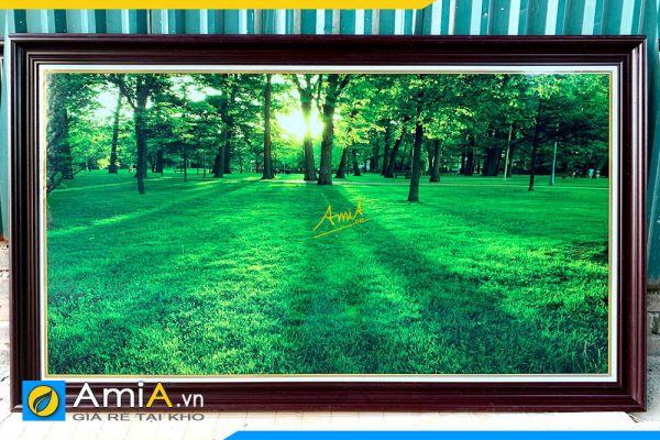 Hình ảnh Tranh phong cảnh rừng cây có ánh mặt trời đẹp AmiA 2110