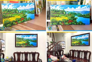 Hình ảnh Tranh phòng khách phố Khương Hạ vẽ sơn dầu AmiA TSD 623