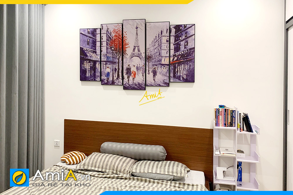 Hình ảnh Tranh trang trí phòng ngủ cảnh nước ngoài đẹp AmiA 2097