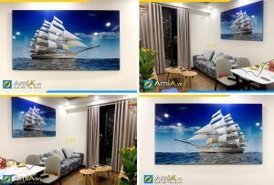 Hình ảnh Tranh treo chung cư An Bình Plaza thuyền buồm AmiA TPK330