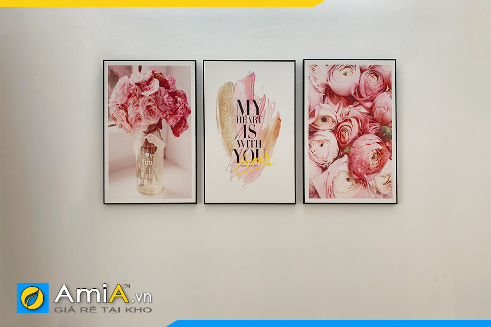 Hình ảnh Tranh treo tường canvas chủ đề hoa hồng Pháp AmiA 2108