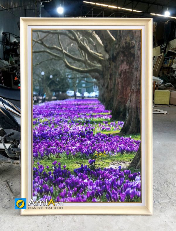 Hình ảnh Tranh treo tường con đường hoa tím đẹp hiện đại AmiA 2099