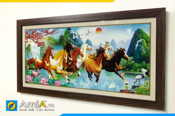 Hình ảnh Tranh treo tường đẹp ngựa bát mã cho phòng khách AmiA 2113