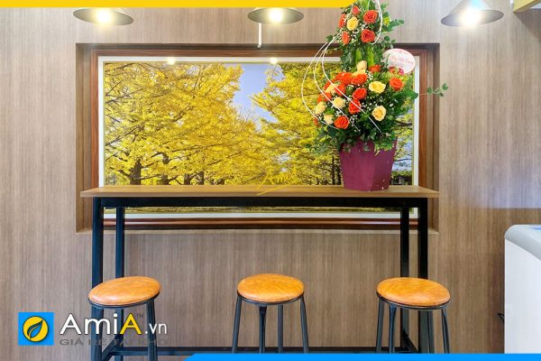 Hình ảnh Tranh treo tường quán cafe sang trọng phong cảnh hàng cây mùa thu AmiA 337
