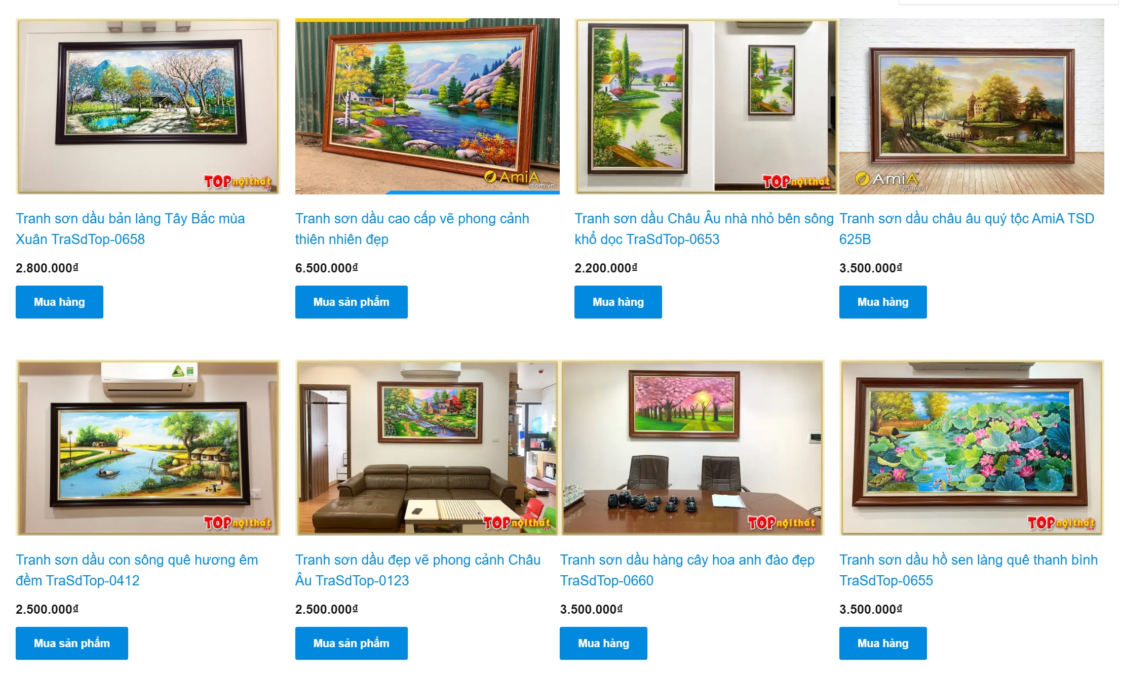 Hình ảnh và giá bán tranh phong cảnh