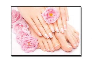 Bức tranh đôi bàn tay và bàn chân đẹp treo trang trí tiệm nail & spa